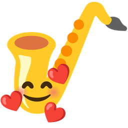 Saxophone and Smiling face with hearts