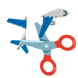 scissors and airplane