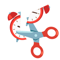 scissors and alarm clock