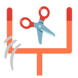 scissors and american football