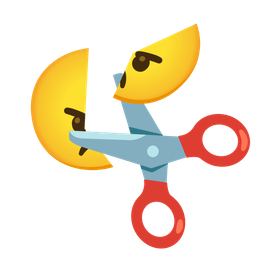 scissors and angry face