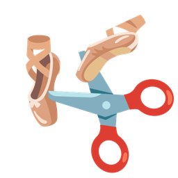 scissors and ballet shoes