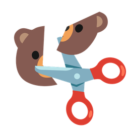 scissors and bear
