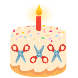 scissors and birthday cake