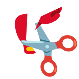 scissors and boxing glove