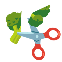 scissors and broccoli