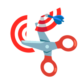 scissors and bullseye