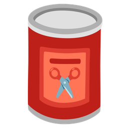 scissors and canned food