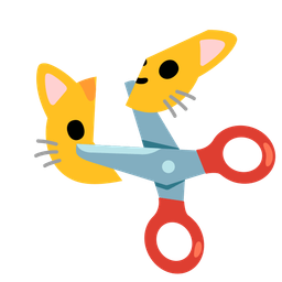 scissors and cat face