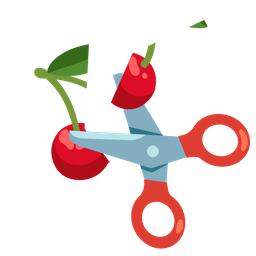 scissors and cherries