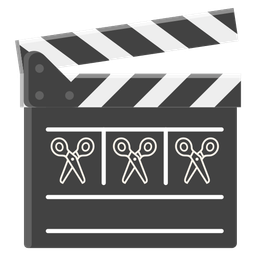 scissors and clapper board