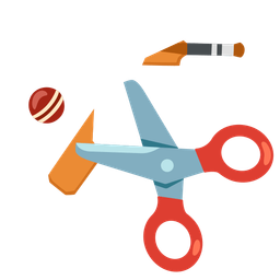 scissors and cricket game