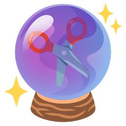 scissors and crystal ball