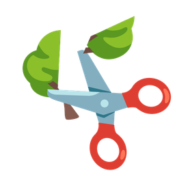 scissors and deciduous tree