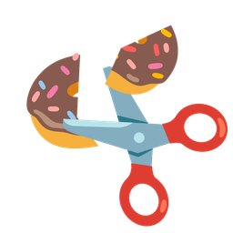 scissors and doughnut
