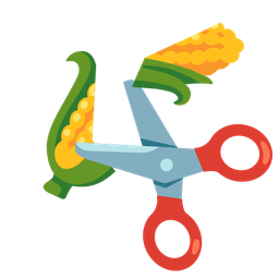 scissors and ear of corn