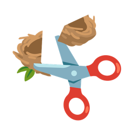 scissors and empty nest