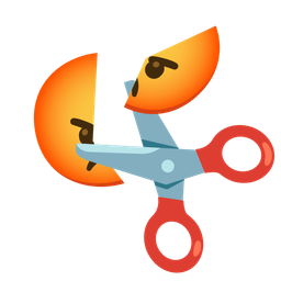 scissors and enraged face