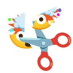 scissors and exploding head