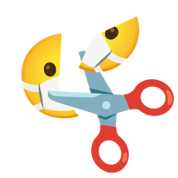 scissors and face with medical mask