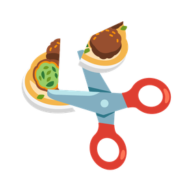 scissors and falafel