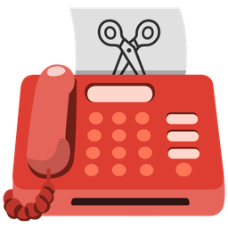 scissors and fax machine