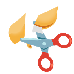 scissors and fortune cookie