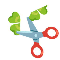 scissors and four leaf clover