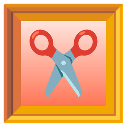 scissors and framed picture
