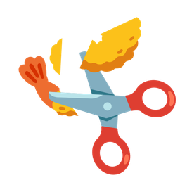 scissors and fried shrimp