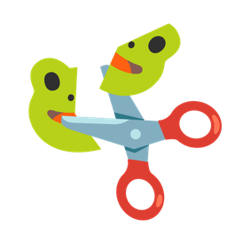 scissors and frog