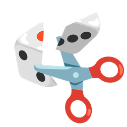 scissors and game die