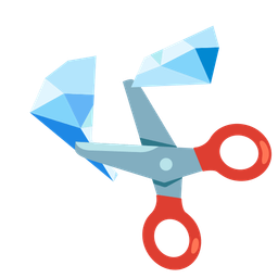 scissors and gem stone