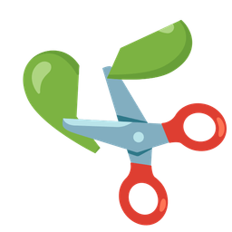 scissors and green heart