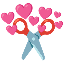 scissors and heart with arrow