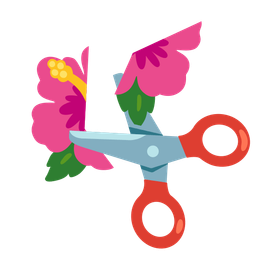scissors and hibiscus