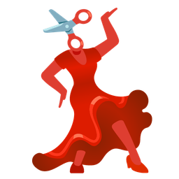 scissors and high-heeled shoe