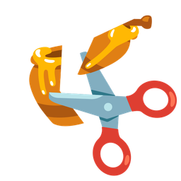 scissors and honey pot