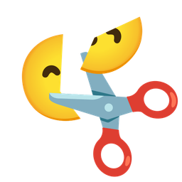 Scissors and Kissing face with smiling eyes