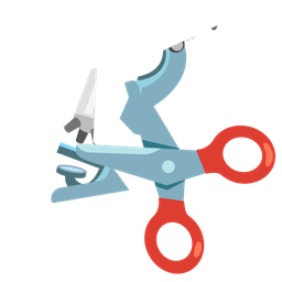 scissors and microscope