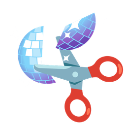 scissors and mirror ball