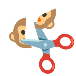 scissors and monkey face