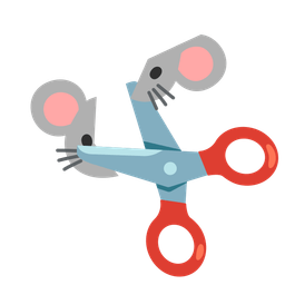 scissors and mouse face