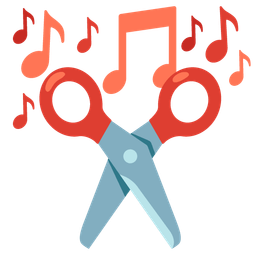 scissors and musical notes