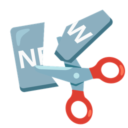 scissors and NEW button