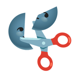 scissors and new moon face