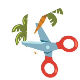 scissors and palm tree