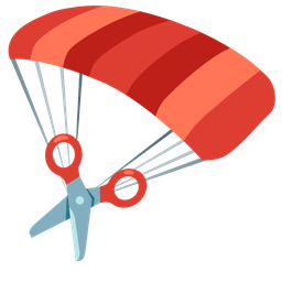 scissors and parachute
