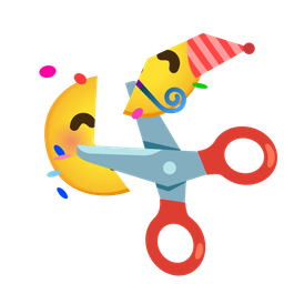 scissors and partying face