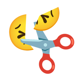 scissors and persevering face